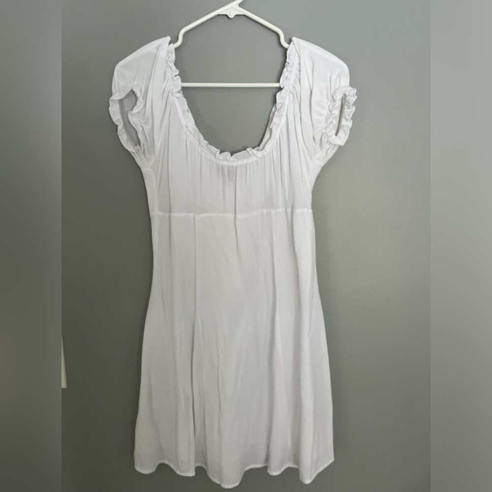 White Ruffle Mini Dress - Picture 6 of 6